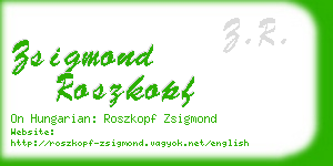 zsigmond roszkopf business card